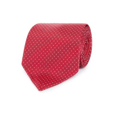 Osborne Red texture spotted print tie